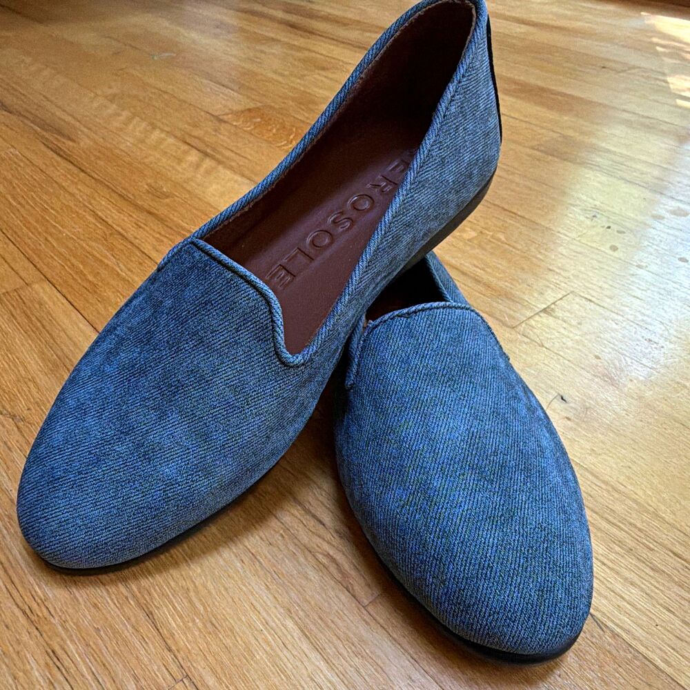 Aerosoles Women's Blue Slip-On Loafer Flats Almond Toe Rubber Sole 7